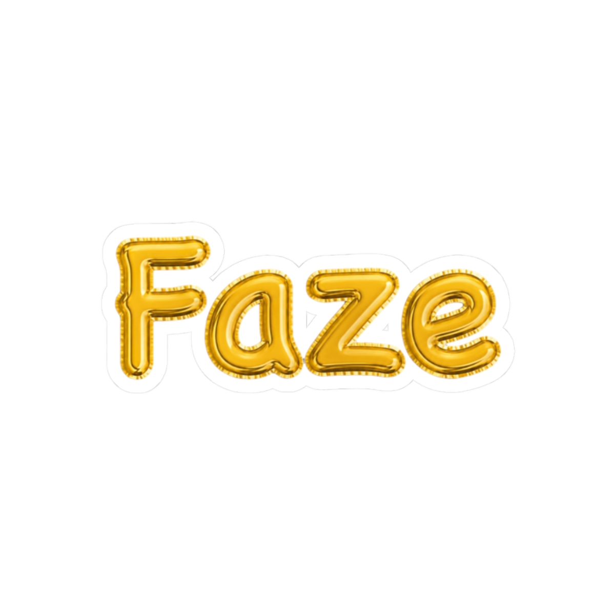 Golden Balloon Foil FaZe Name Label Sticker | Shiny Esports Decal - alternate angle 3, merchandise
